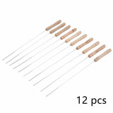 1122132 Merge 12 Pieces BBQ Metal Skewers Stainless Steel Flat Needle Barbecue Tools Z300 xxxxxxx You 160726.