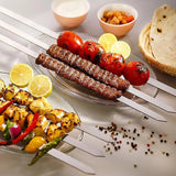 1122134 Merge 10 Pieces Kebab Skewer Stainless Steel BBQ Skewer Pork Beef Flat Needle Z300 xxxxxxx You 160726.