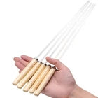 1122135 Merge 10 Pcs Metal BBQ Skewers Flat Kebab Sticks Wooden Handle Grill Skewers Z300 xxxxxxx You 160726.