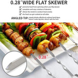 1122137 Merge 14 Pieces Stainless Steel BBQ Skewers Flat Metal Kabob Barbecue Grill Sticks Z300 xxxxxxx You 160726.