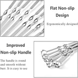 1122137 Merge 14 Pieces Stainless Steel BBQ Skewers Flat Metal Kabob Barbecue Grill Sticks Z300 xxxxxxx You 160726.
