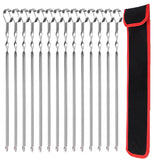 1122137 Merge 14 Pieces Stainless Steel BBQ Skewers Flat Metal Kabob Barbecue Grill Sticks Z300 xxxxxxx You 160726.