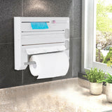 1140184 6in1 Wall Mounted Kitchen Rack Towel Holder Foil Organizer Film Dispenser Z308 xxxxxxx You