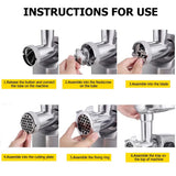 1161 Merge Electric Meat Grinder 2800W Appliance Heavy Duty Mincer Sausage Stuffer 3 Steel Plates