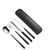 6Pcs Set Cutlery Set Stainless Steel Spoon Fork Knife Chopsticks Travel Box Z332 128160.