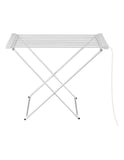 1201817 Merge Devanti Electric Cloths Airer Foldable Drying Rack Heated Towel Rails 8 Bars White Z225.