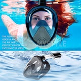 120314 Merge Full Face Snorkel Mask Swimming Breath Dry Diving Scuba Glass Anti-Fog XL Z222.