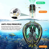 120314 Merge Full Face Snorkel Mask Swimming Breath Dry Diving Scuba Glass Anti-Fog XL Z222.