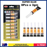 128122 Merge 8 Pieces 3g Super Glue Tubes Adhesive Instant Supa Glue DIY Plastic Leather Ceramics Z323 280926.