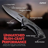 128152 Merge Outdoor Rainbow Titanium Blade Folding Pocket Knife Hunting Camping Survival EDC Pick You Colour Z330 101026.