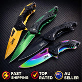 128152 Merge Outdoor Rainbow Titanium Blade Folding Pocket Knife Hunting Camping Survival EDC Pick You Colour Z330 101026.