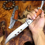 Brown Handle Knife Outdoor Survival Camping Pocket Hunting Knife fixed Blade Z330 128153