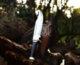 Crocodile Dundee Bowie Knife High Polish 12 chrome Blade, Hunting,Camping Knife & Sheath 128154.