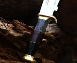 Crocodile Dundee Bowie Knife High Polish 12 chrome Blade, Hunting,Camping Knife & Sheath 128154.