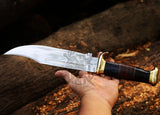 Crocodile Dundee Bowie Knife High Polish 12 chrome Blade, Hunting,Camping Knife & Sheath 128154.