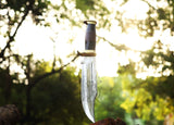 Crocodile Dundee Bowie Knife High Polish 12 chrome Blade, Hunting,Camping Knife & Sheath 128154.