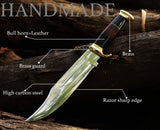 Crocodile Dundee Bowie Knife High Polish 12 chrome Blade, Hunting,Camping Knife & Sheath 128154.