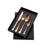 2 Sets Rose Gold 4 Pieces Cutlery Knife fork Spoon dinner Utensils Z332 128162.