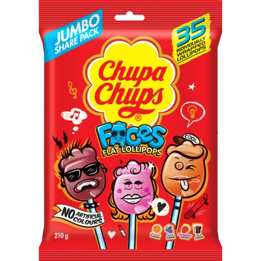 130206 Merge Chupa Chups Faces Lollipops 35 Pack 210g Z105.