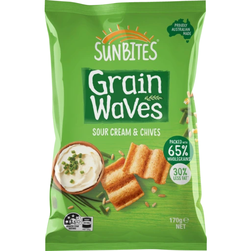 130235 Merge Sunbites Grain Waves Sour Cream and Chives 170-175g Z105 xxxxxxx You.