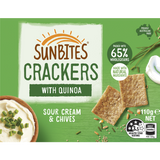 130240 Merge Sunbites Sour Cream & Chives with Quinoa Crackers 110g Z105.