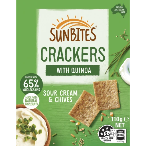 130240 Merge Sunbites Sour Cream & Chives with Quinoa Crackers 110g Z105 xxxxxxx You.
