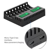 13126 Merge 8 Slot Smart Battery Charger For AA/AAA Rechargable Batteries LCD Display AUHIS	Battery X131