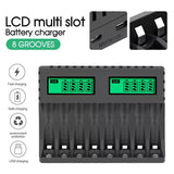 13126 Merge 8 Slot Smart Battery Charger For AA/AAA Rechargable Batteries LCD Display AUHIS	Battery X131