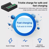13126 Merge 8 Slot Smart Battery Charger For AA/AAA Rechargable Batteries LCD Display AUHIS	Battery X131