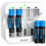 13131 Merge Kratax 1.5v 4- AA/4- AAA Rechargable Li-ion Battery Lithiun + 1-USB Charger X131 xxxxxxx You 190426.