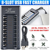 13132 Merge 1.2V 8 Slot USB Battery Charger For AA-AAA Ni-MHNi-CD Rechargeable Battery X131 xxxxxxx You 	190426.