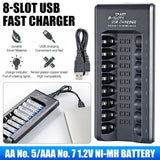 13132 Merge 1.2V 8 Slot USB Battery Charger For AA-AAA Ni-MHNi-CD Rechargeable Battery X131 xxxxxxx You 	190426.