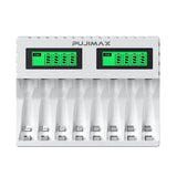 13136 Merge 8 Slot Smart Battery Charger For AA/AAA Rechargeable Batteries LCD Display NIMH X131 xxxxxxx You 190426.