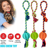 13231 Merge Dog Rope Toys Braided Pet Puppy Ball Chew Bite Toy Gift Tough Cotton Clean Teeth Green X155.