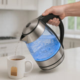 14125 Merge Kitchen couture 1.7L Thermoguard Glass Kettle Cool Touch Fast Boil Led Compact X181 Z202 021026.