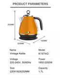 14133 Merge Vintage Electric Kettle Orange 1.7L Stainless Steel Auto Off 2200W Kettle X181 xxxxxxx You 190526.