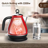 14134 Merge Vintage Electric Kettle Red 1.7L Stainless Steel Auto Off 2200W Kettle X181.