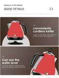 14134 Merge Vintage Electric Kettle Red 1.7L Stainless Steel Auto Off 2200W Kettle X181.