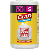 142009 Merge Glad Wavetop Tie Fragrance Free Small Kitchen Tidy Bags Roll 50x18L Z181.