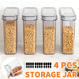 142019 Merge Food Storage Jar Set 4Pcs Kitchen Grain Airtight Cereal Canister Box Z198 xxxxxxx You Z198 100826.
