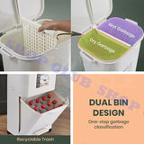 142030 Merge 45L Kitchen Bin Waste Sorting Trash Can 3 Lids Rubbish Bin Sorting Bin Z261 xxxxxxx You 230426.