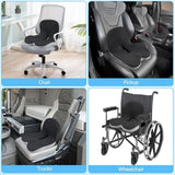 160176 Merge Memory Foam Seat Cushion W/Lumbar Support Pillow For Back And Sciatica Pain Z205.