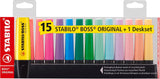 16428 Merge Stabilo Boss Highlighter Desktop 15Pcs 9 Fluro 6 Pastel Colours Z277 xxxxxxx You 200626.
