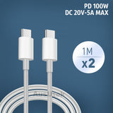 18112 Merge 1 Mt Long 2xType C to USB - C Cable Charge Cable  Data Fast Charger For iPhone 15 Samsung Z153.