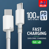 18112 Merge 1 Mt Long 2xType C to USB - C Cable Charge Cable  Data Fast Charger For iPhone 15 Samsung Z153.