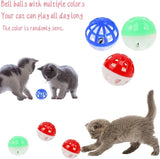 20104 Merge 12PCS Cat Toy Balls With Bell, Plastic Kitten Chase Toys Jingle Bell Z245.