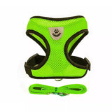 20116 Pet Dog Cat Puppy Soft Leash Breath Adjustable Harness Green S Z128.