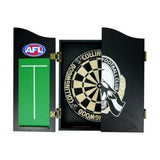 20162 Merge AFL Dartboard And Cabinet Set Collingwood Magpies Team Design Black Finish Z329 151026.