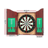 20163 Merge 18" Dart Board with Steel Darts Wooden Cabinet Set Party Game Z329 151026.