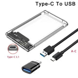2207 Merge Hard Drive Enclosure 2.5 Inch USB 3.0 SATA Case External Clear Caddy HDD SSD Z197 xxxxxxx You